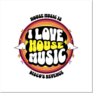 HOUSE MUSIC  - I Love Rainbow Circle (Black/Yellow/Red) Posters and Art